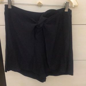 Navy wrap front shorts